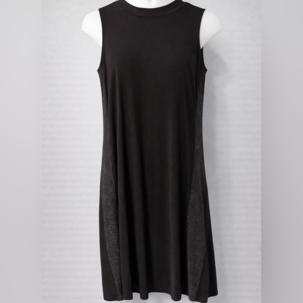 Unknown Brand Sleeveless Shift Dress Black Small Glitter Panel Cocktail Party